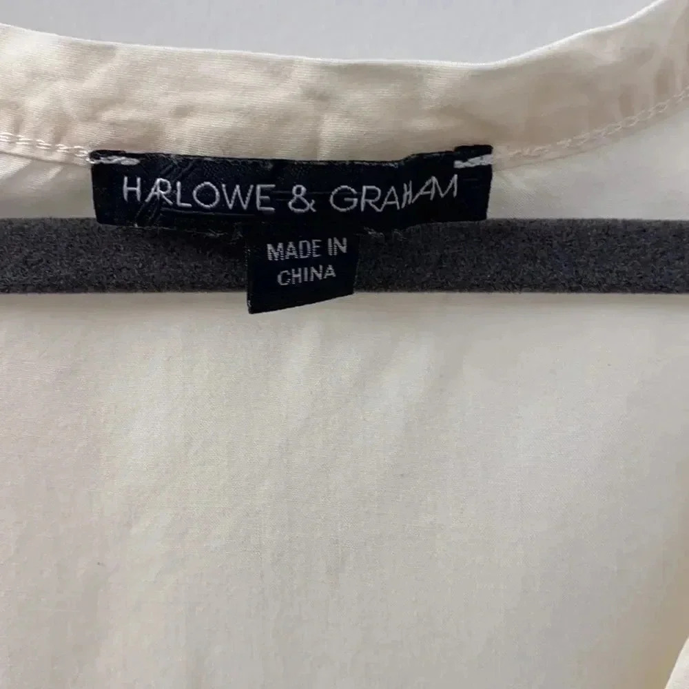 Harlowe & Graham Sleeveless Flowy Lace Cream Blouse Size S - Picture 3 of 9